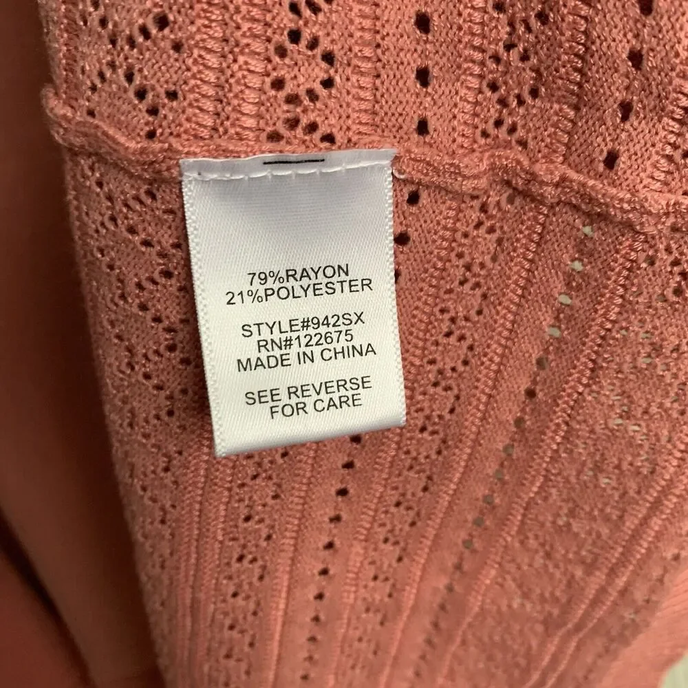Lety & Me Salmon Pink Lightweight Cardigan Sweater Small NWT - Picture 5 of 5